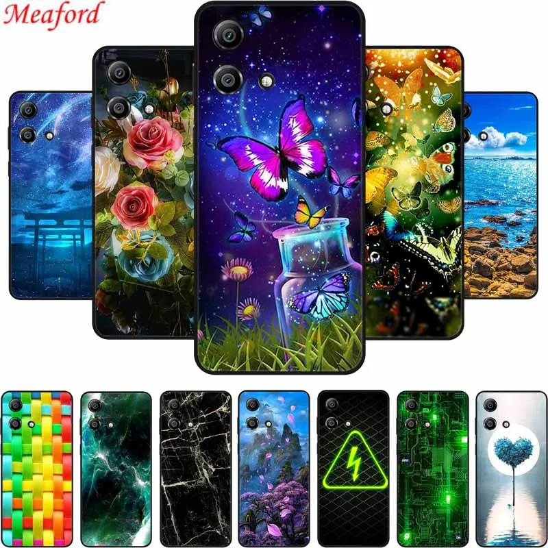 Per Motorola G84 Custodia 6.5 "Fashion Marble Antiurto Custodia Morbida In Silicone Nero Per Motorola Moto G84 Cover Posteriore Shell