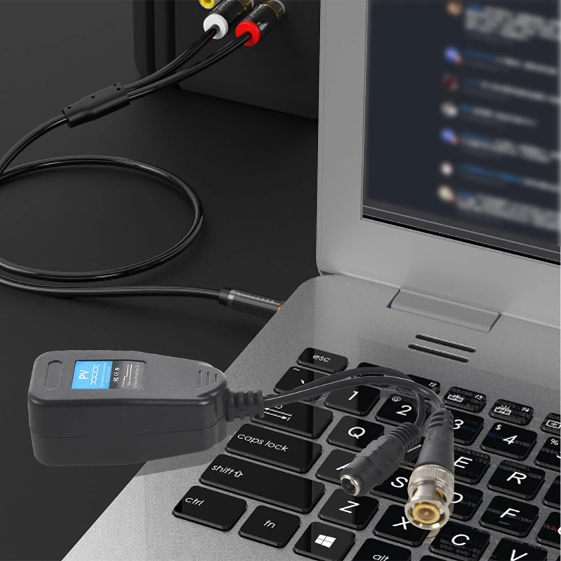 HD-CVI/TVI/AHD Passive Video Balun With Power Connector And RJ45 CAT5 Data Transmitter 3 Pair