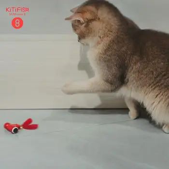 Creative Small Goldfish Toy Automatic Intelligent Teasing Red Kitifish Cat Toy USB Charging Cat Best Partner Pet Power Toy 5