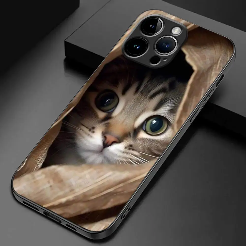 Charming Floral Cat Shockproof Non-Slip Phone Case