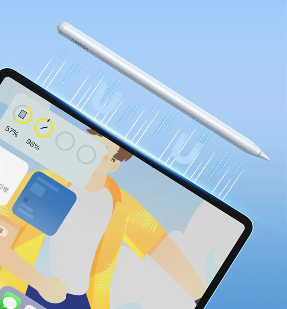 Caneta Stylus UGREEN-magnética para Apple Pencil, carregamento