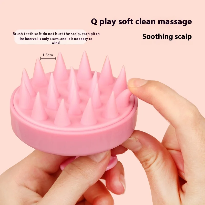 Hot Selling Soft Silicone Head Massager Shampoo Clean Scalp Massage Brush Hand-held Elastic Comb for Barber Shop&Home Bathroom