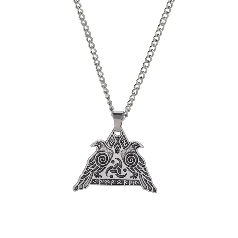 My Shape Norse Raven Viking Jackdaws Collane Con Ciondolo Crow Viking Amuleto Vintage Eagle Men Chain Fashion Jewelry Gift For Women