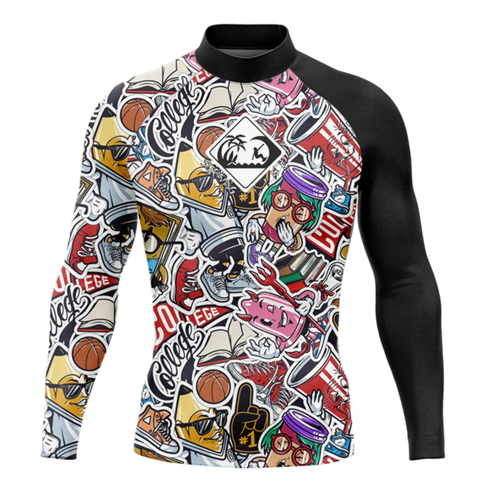 Surfing Shirts Rashguard men's Swimwear Uv Sun Protection Shirt Long Sleeve Surf Beach Clothing Diving Apparel Ropa Surf Hombre sports shirt
