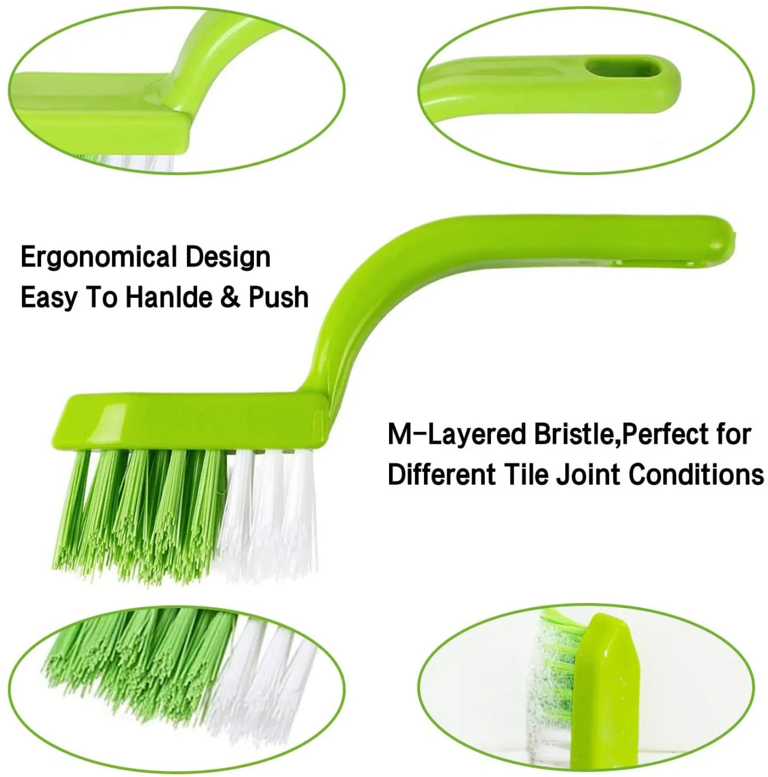Description Picture 6 of item1/4Pcs Tile Joint Scrub Brush with Handle Perfect for Cleaning Brush Suitable for Window and Door Tracks Stovetops Joints
