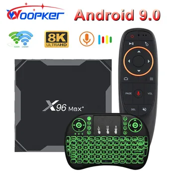 Woopker 스마트 TV 박스 셋톱 박스, 안드로이드 9.0 X96MAX Plus Amlogic S905X3 쿼드 코어, 듀얼 와이파이 BT, 8K, 2GB, 16GB, 4GB, 64GB, 32GB