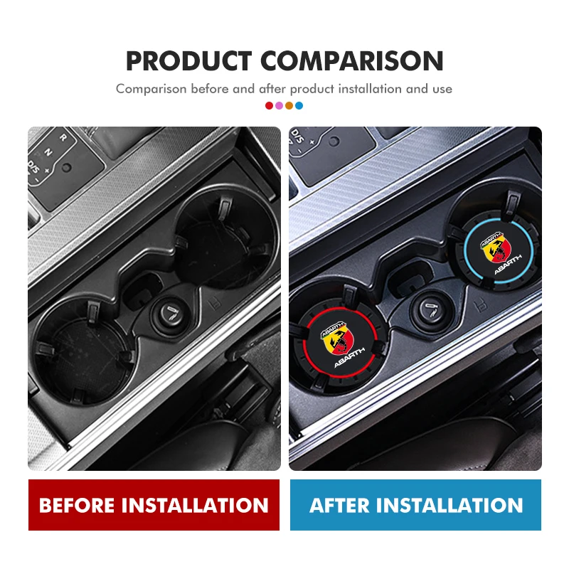 2pcs Car Silicone Coaster Water Cup Anti-slip Mat Accessories For Abarth Stilo Ducato Palio Bravo Linea Doblo 500 Grande Tipo Cup Holder Coasters Car Non Slip Mat Non Slip Mat Car Coaster Pads Silicone Anti Slip Pad Silicone Anti Skid Pad