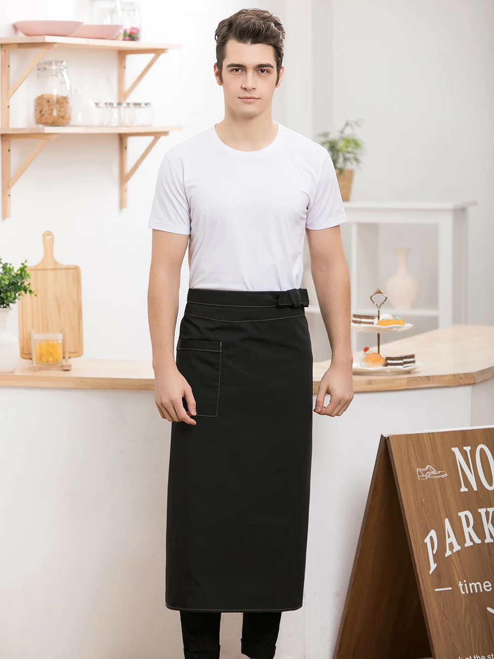Kitchen Cooking Apron working meal half length Waist Apron catering chef hotel attendant uniform