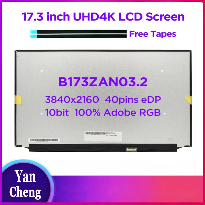 

17.3 inch IPS Laptop LCD Screen B173ZAN03.2 for DELL Alienware 51M UHD4K 3840x2160 100% Adobe RGB LED Display Panel 40 pins eDP