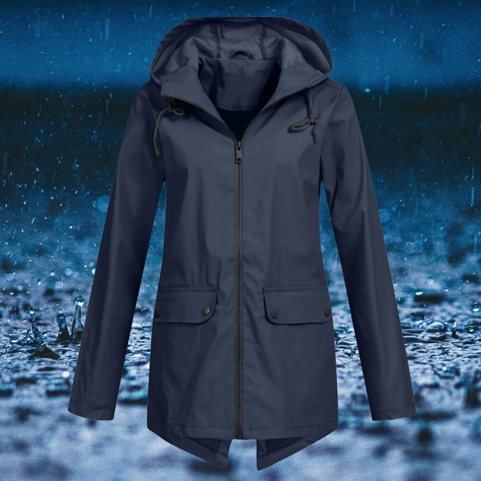 Packable Down Jacket Women Waterproof Rain Jackets for Women 2023, Women  Zip Up Hooded Raincoats with Pockets Solid Windbreaker Windproof Coat deals
