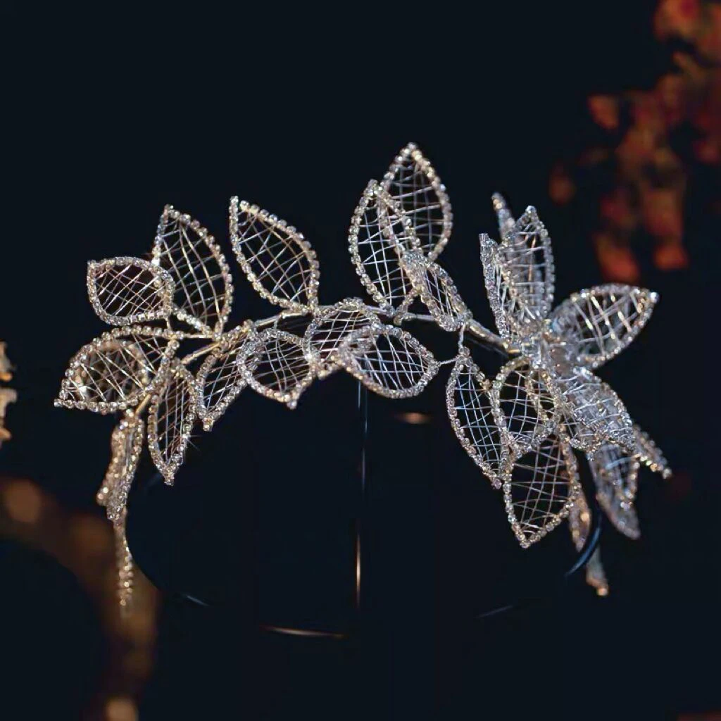 

Gorgeous Oversize Handmade Leaves Barrettes Headwear Prom Tiaras Headpieces Wedding Hair Accessory