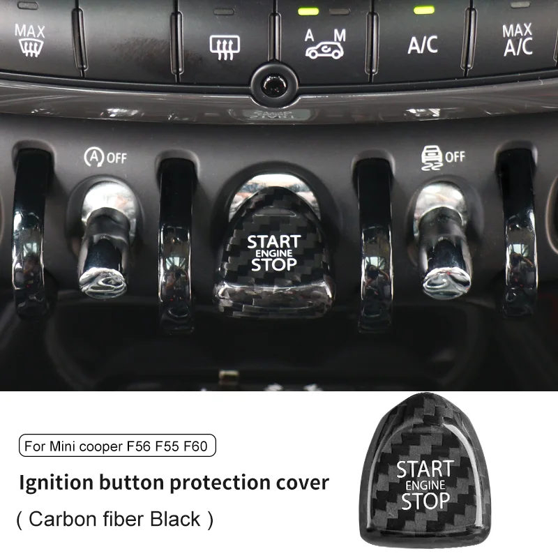 Carbon Fiber Start Button Cover For Mini Cooper F54 F55 F56 F57 F60 - Interior Trim Upgrade