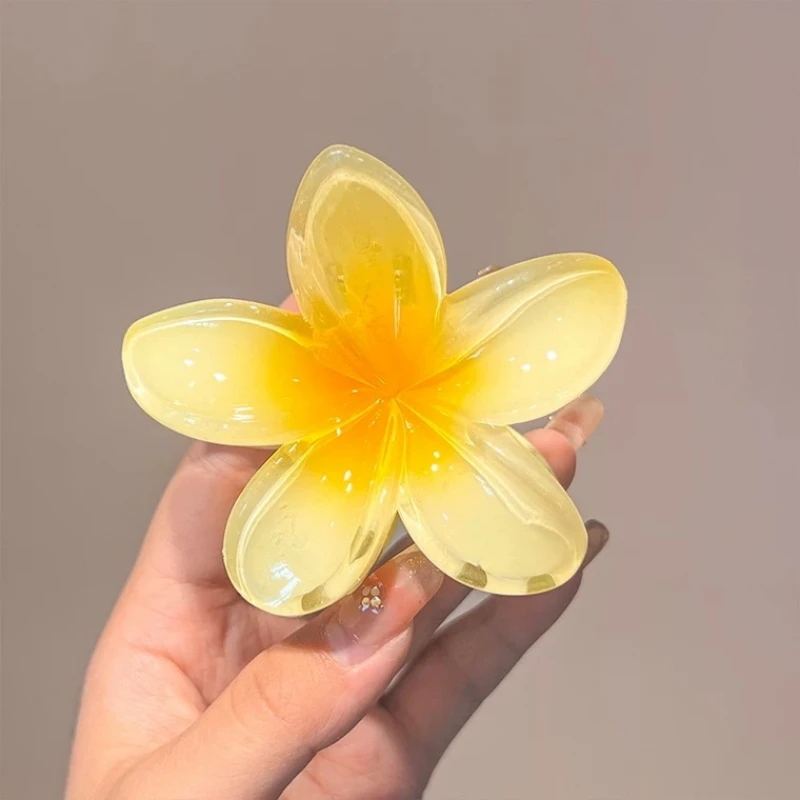 Hair Clips 8cm Gradient Egg Flower Hair Accessories Grab Clip Women Summer Hawaiian Style Headdress