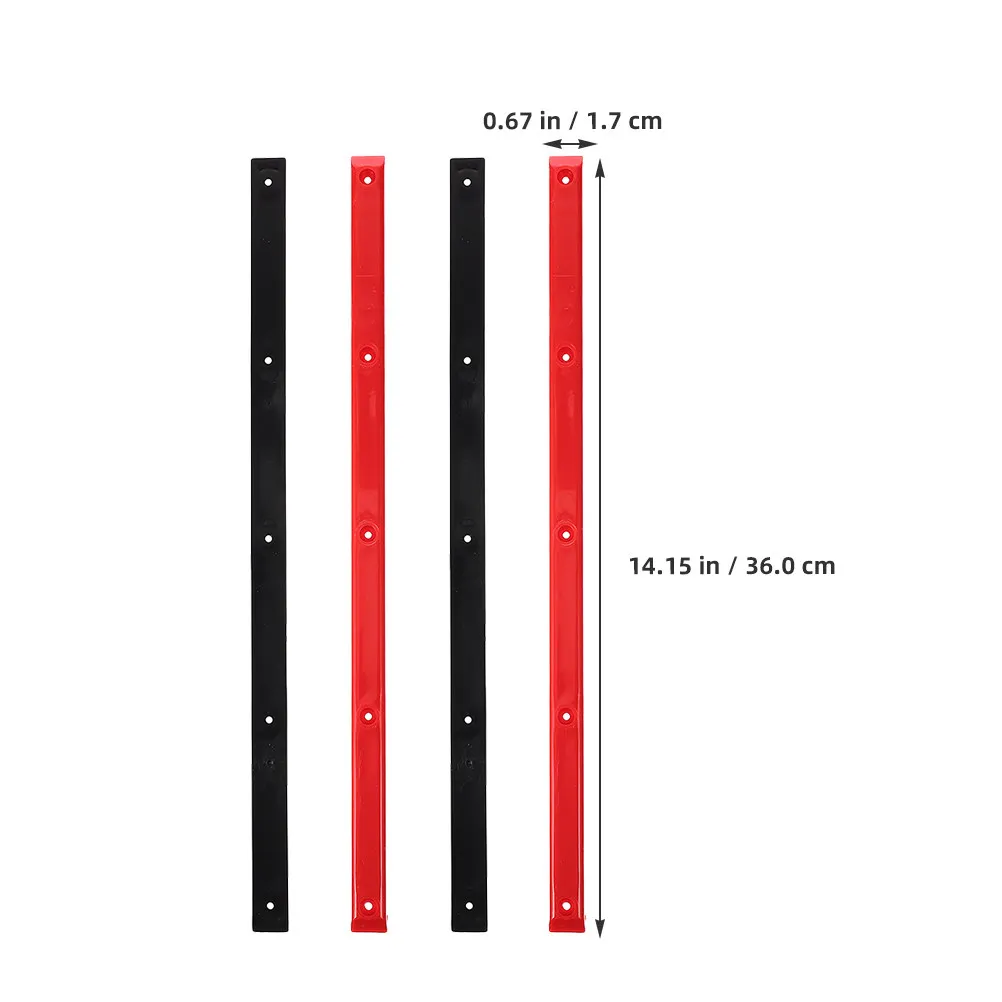 4Pcs 충돌 방지 스케이트보드 리브 본 레일 스케이트보드용 전문 플라스틱 견고한 레일 롱보드 간편한 설치