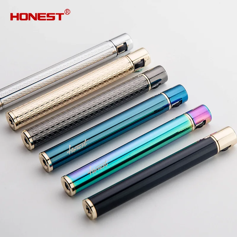slim lighters for cigarette Honest Mini Slim Butane Gas Cigarette Lighter Can be put in the Cigarette  Box