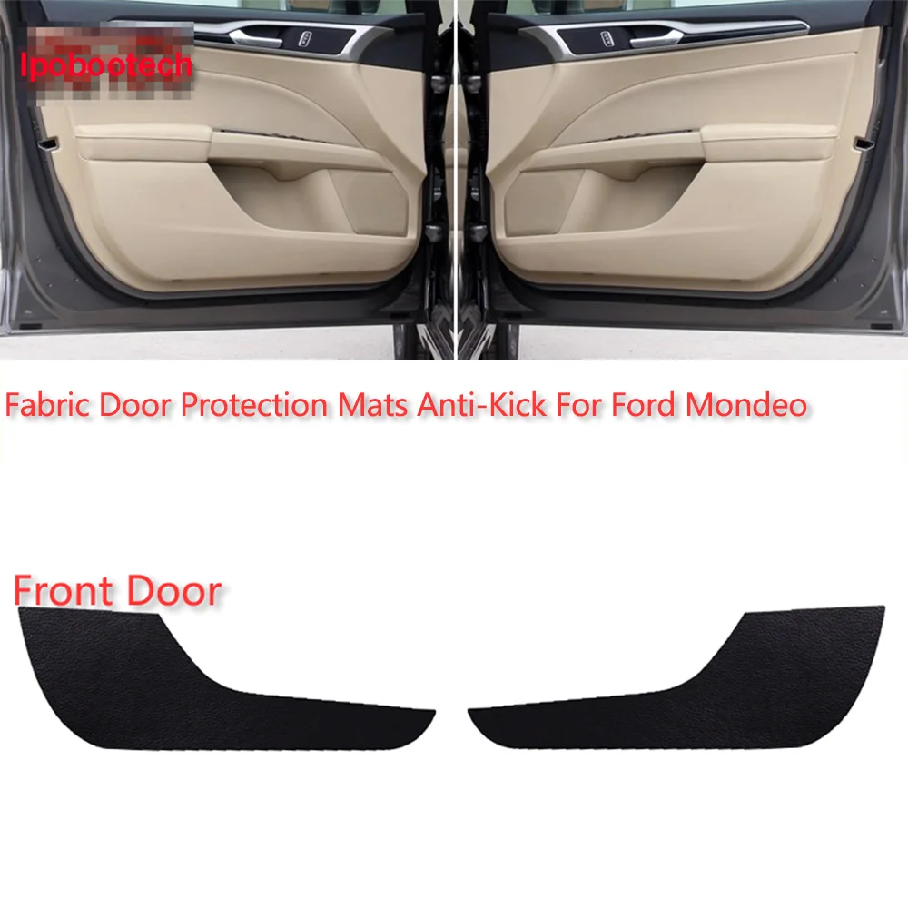 

4pcs Fabric Door Protection Mats Anti-kick Decorative Pads For Ford Mondeo