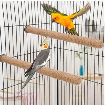 Diameter 2.2CM Wood Bird Claw Beak Grinding Bar Standing Stick Parrot Perching Station Platform Bird Claw Cage Toy Pet Supplies