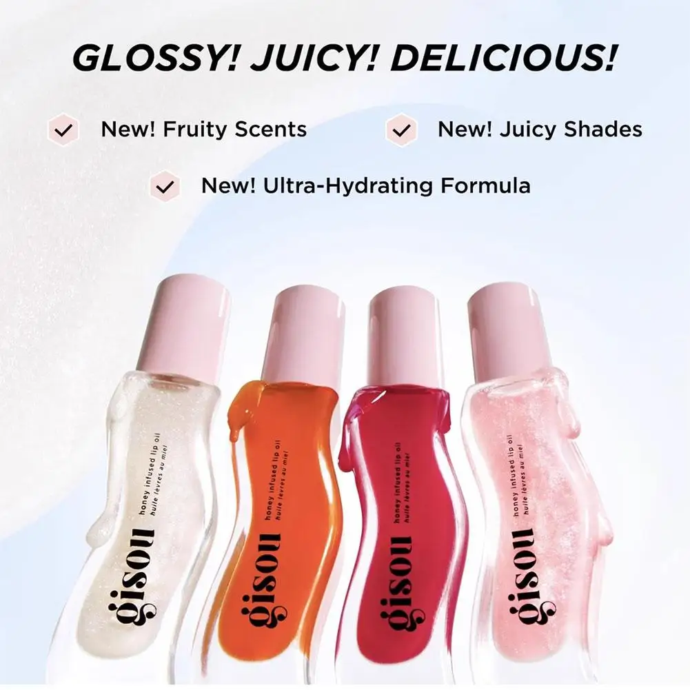 Honey Infused Hydrating Lip Oil Nourishing Lip Skin Colored Lip Moisturizing Oil Anti Dry Lip Oil Charming Makeup Look 4