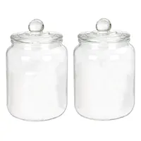2PCS 2L Laundry Soap Container Transparent Durable Kitchen Organization Kitchen Organizer Glass Jar With Lid 2