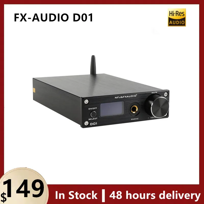 

FX-Audio D01 USB DAC Headphones Amplifier Bluetooth 5.0 ES9038Q2M 32Bit 768kHz DSD512 XU208 Amplifier Line Out audio Decoder