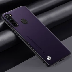 Elegant PU Leather Matte Silicone Protective Phone Case in Luxury Finish for Redmi Note 8 2021 (PURPLE)