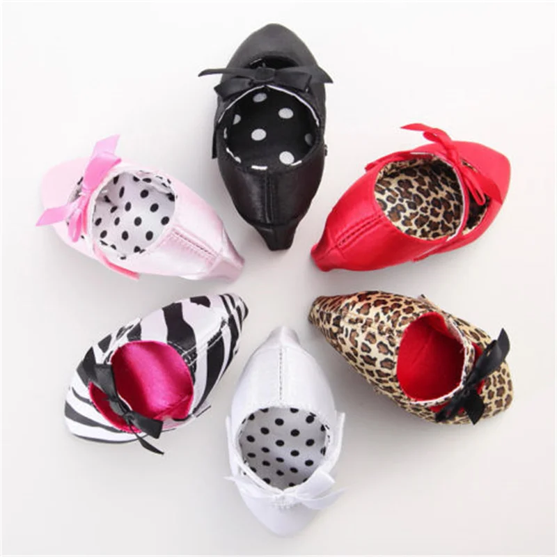 Newborn Baby Girls Princess Cute Shoes First Walkers Toddler Kids Solid Leopard Bowknot High Heel Girls Party Dance Shoes 2