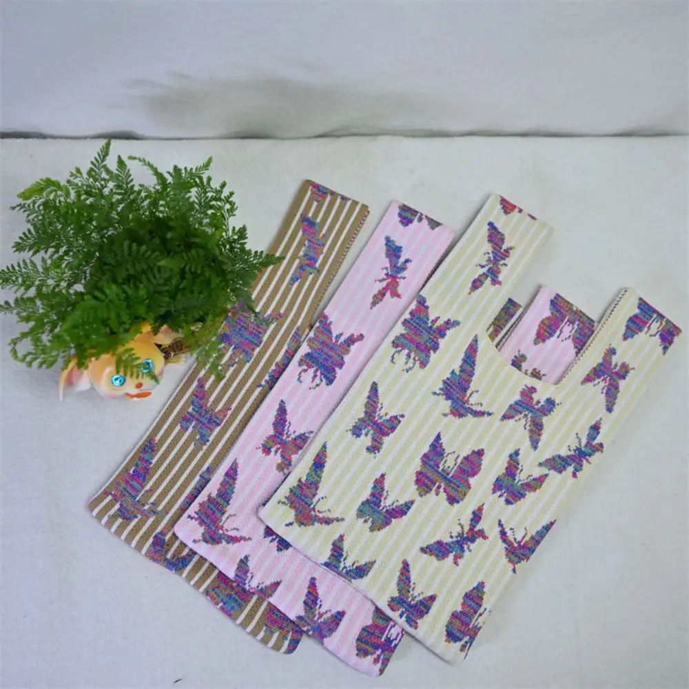 

Butterfly Print Knitted Handbag Fashion Cartoon Knit Knot Wrist Bag High-capacity Tote Bag Student