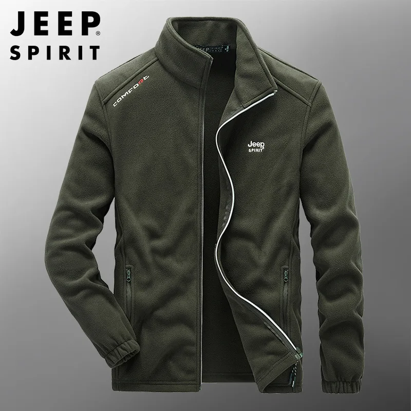 JEEP SPIRIT men outdoor jacket fleece jacket thickened autumn and winter sports windproof fleece liner cardigan clothes 5