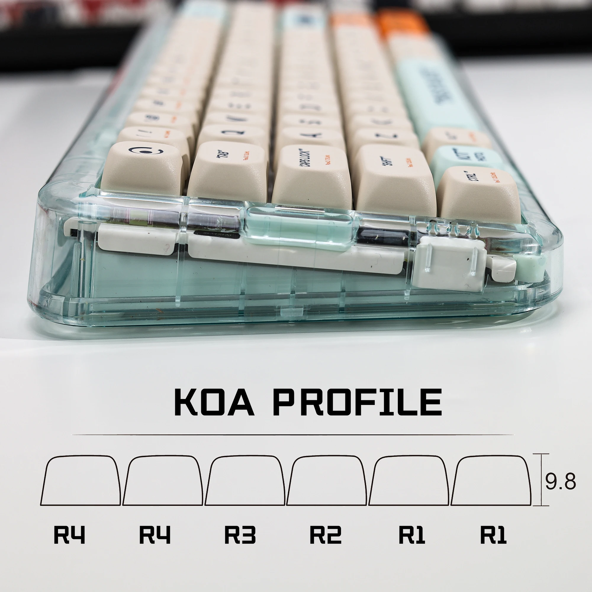KBDiy KOA 프로파일 레트로 플라스틱 테마 PBT 키캡 136 키 캡 세트 커스텀 MOA 키캡 60 마그네틱 기계식 게이밍 키보드용