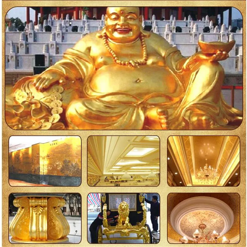 100PCS Echtgold Folie Vergoldung 24K Blattgold Essbare Goldfolie Blätter Für Kuchen Dekoration Gesichts Abdeckung Kunst handwerk Papier Hause – Detail 3