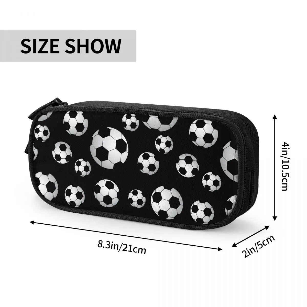 Soccer Pattern Pencil Case Cute Football Balls Sports Pen Bag Student Big Capacity School Supplies Zipper Pencil Pouch