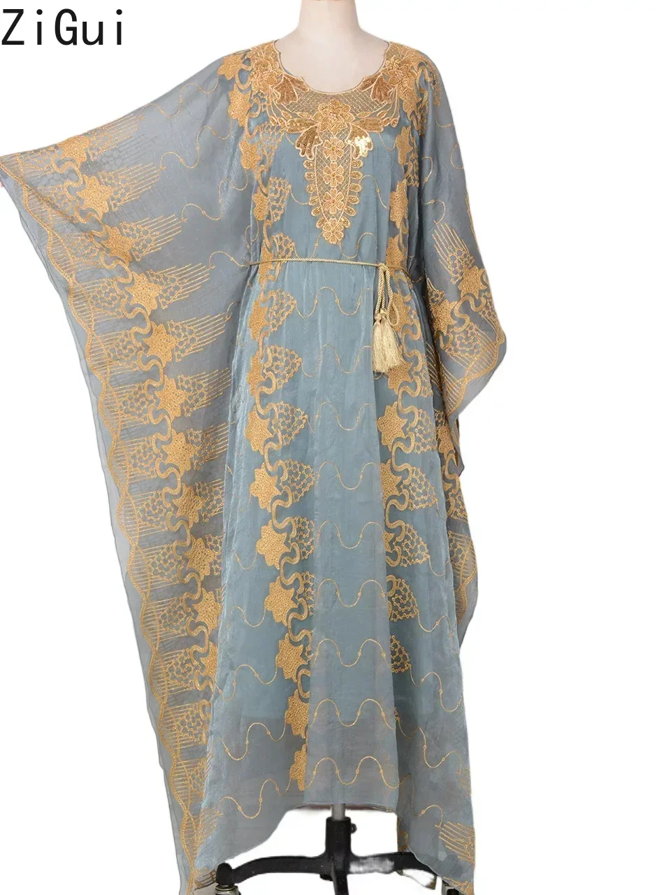 

Embroidery 2 Piece Abaya Set Elegant Sequins Beading Dubai Saudi Arabia Ladies Evening Party Muslim Dresses For Women