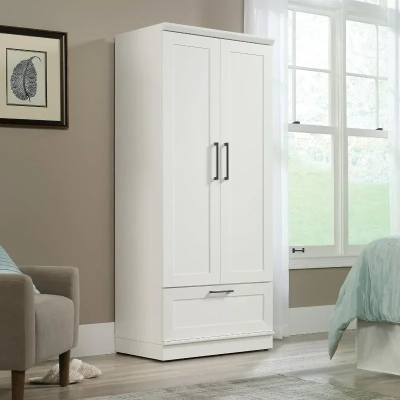 Sauder HomePlus Bedroom Armoire Wardrobe Closet Clothes Storage with Hanging Rail, Pantry Storage Cabinet with Storage Drawer 2