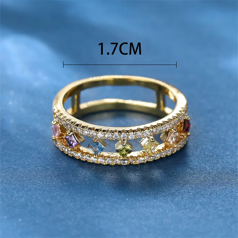 Square Zircon Engagement Rings for Women