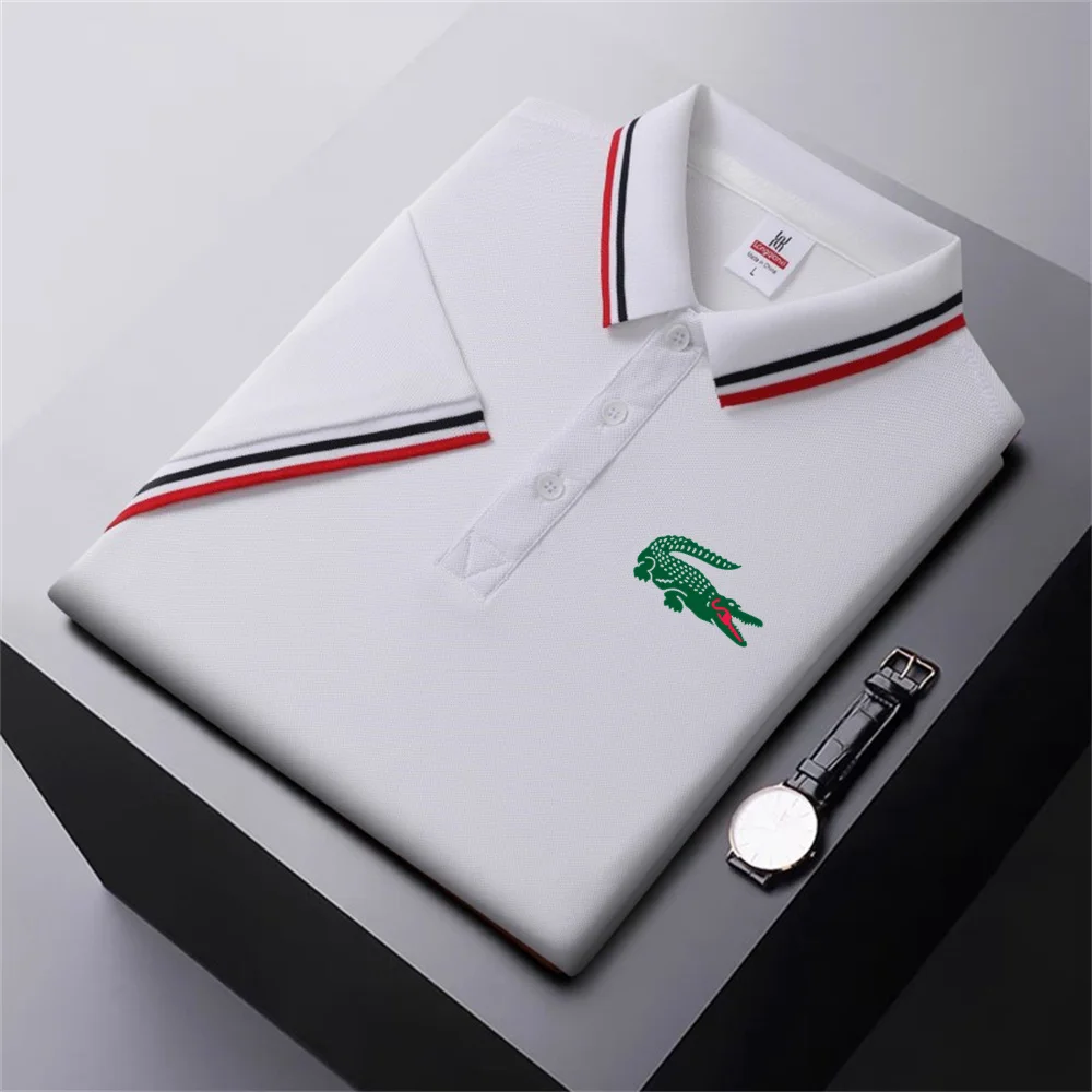 2024 Men's Short-sleeved Polo Shirt Summer Quick-drying Breathable T-shirt High Quality Business Casual Comfortable Short-sleeve