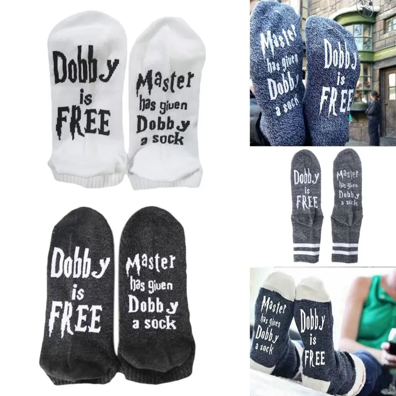 

E15E Women Men Unisex Thicken Long/Short Ankle Socks Cotton Knitted Funny Letters Sew