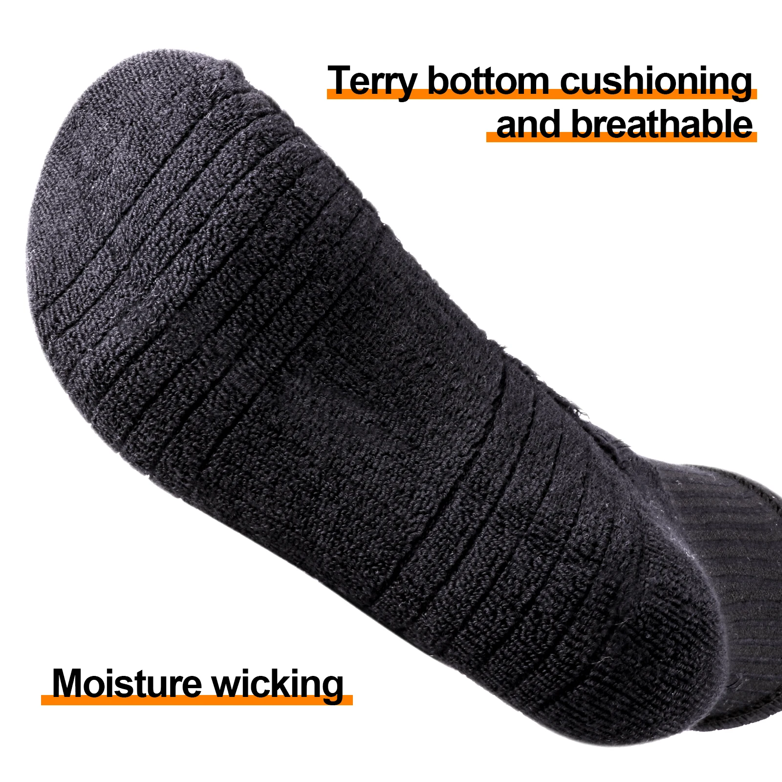 YUEDGE Men Thick Breathable Cotton Cushion Crew Outdoor Sports Hiking Trekking Socks Work Boot Socks For Men 37-46 EU hiking socks