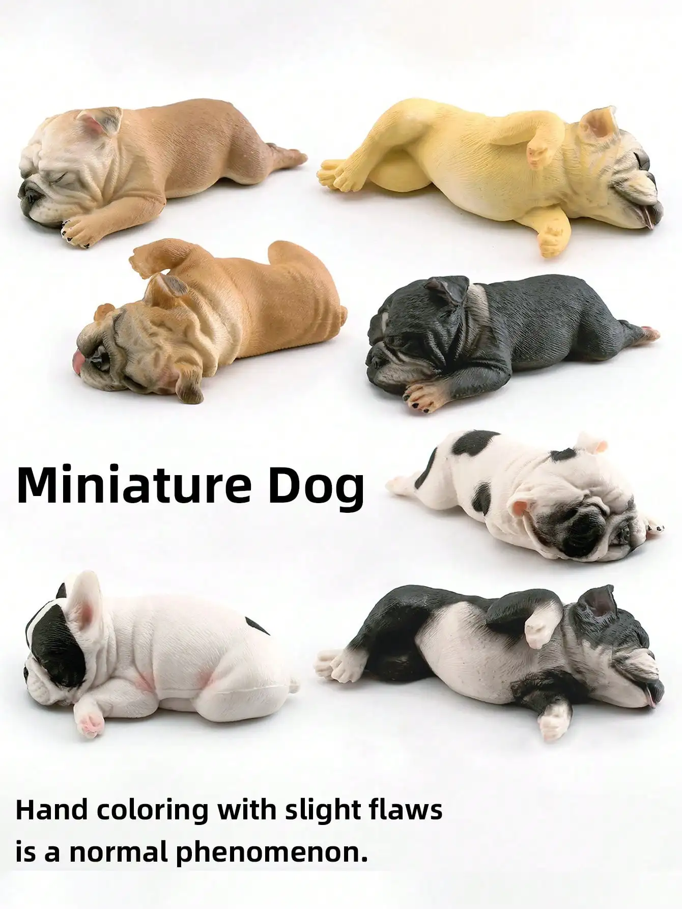 Sleepy French Bulldog Simulation Figurine - Desktop Ornament Collectible and Unique Birthday Gift