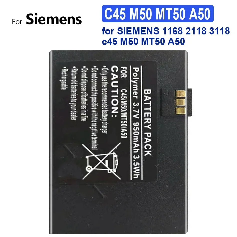 Batteria Sostitutiva Per Cellulare Da 950Mah Per Batterie Smartphon Siemens 1168 2118 3118 C45 M50 Mt50 A50 Di Alta Qualità