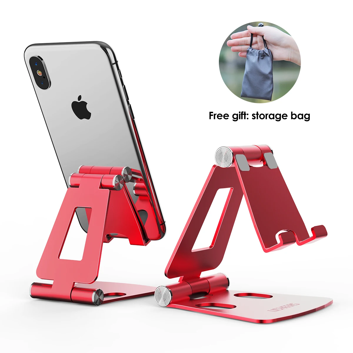 LICHEERS Giữ Điện Thoại Cho iPhone 13Pro Xiaomi Mi 9 Kim Loại Giá Đỡ Điện Thoại Có Thể Gập Lại Giá Đỡ Điện Thoại Bàn Làm Việc Cho iPhone 12 11 XS mobile holder for tripod