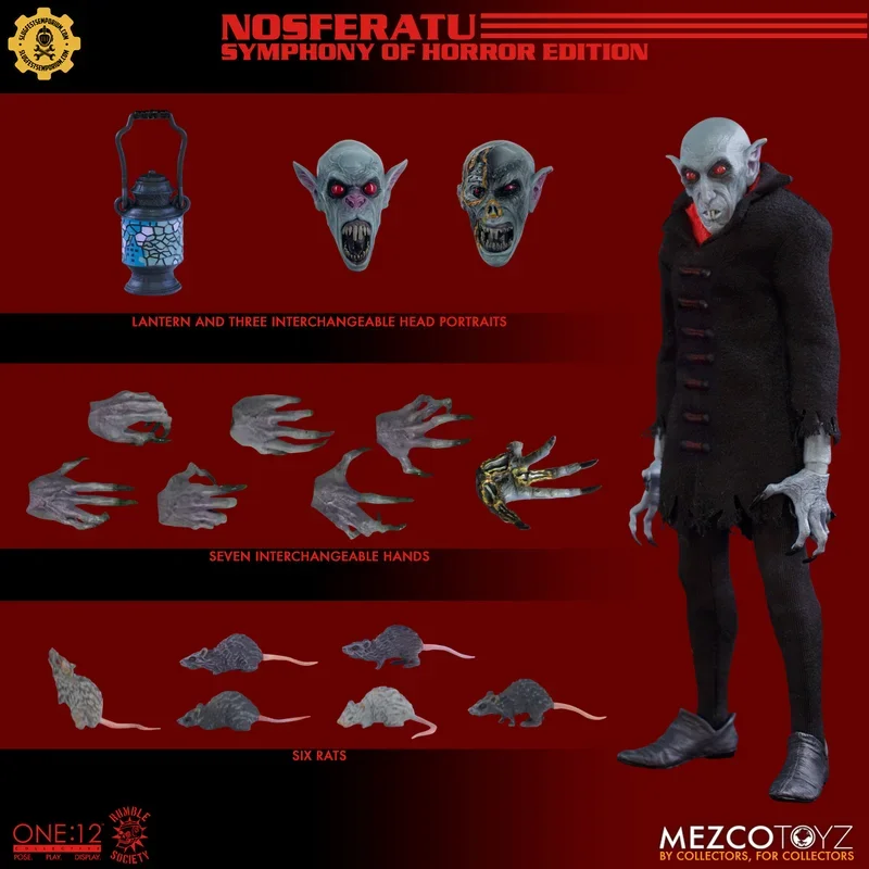 

100% Original Mezco One:12 Collective Silent Screamers Nosferatu Symphony of Horror Edition In Stock Figures Action Model Toys