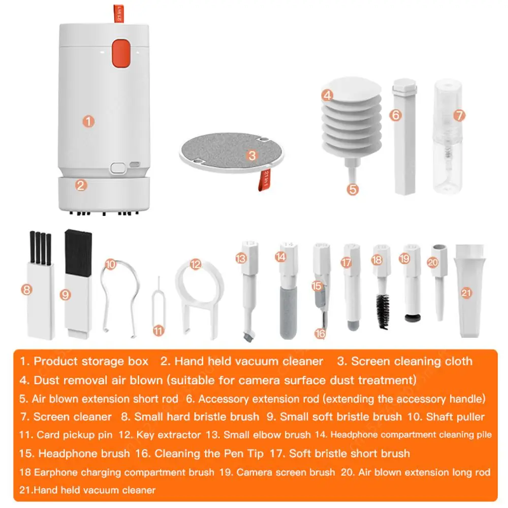 21 in 1 Cleaning Kit Screen Cleaning Spray Electronic Clean Brush Tool with Vacuum Cleaner for Camera PC Monitor Screen Keyboard 4