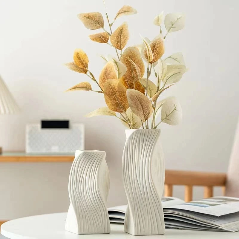 

Nordic Ceramic Vase Home Decor Wedding Flower Arrangement Accessories Desktop Art Decorations Plain Color Ceramic Vase Ornaments