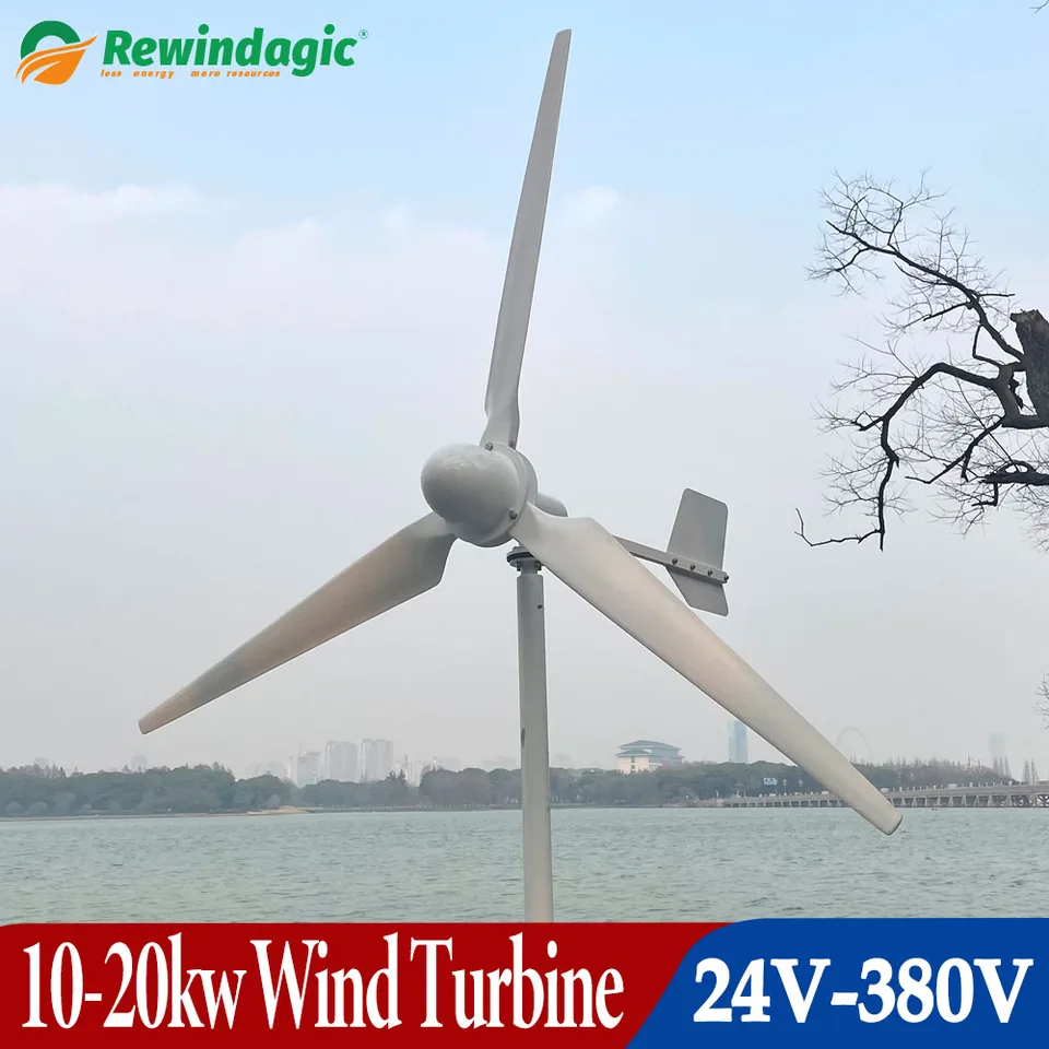 10KW 20KW Horizontal Axis Wind Turbine 24V 48V 96V 220V Permanent Magnet  Generator with Hybrid MPPT Controller Inverter Windmill - AliExpress