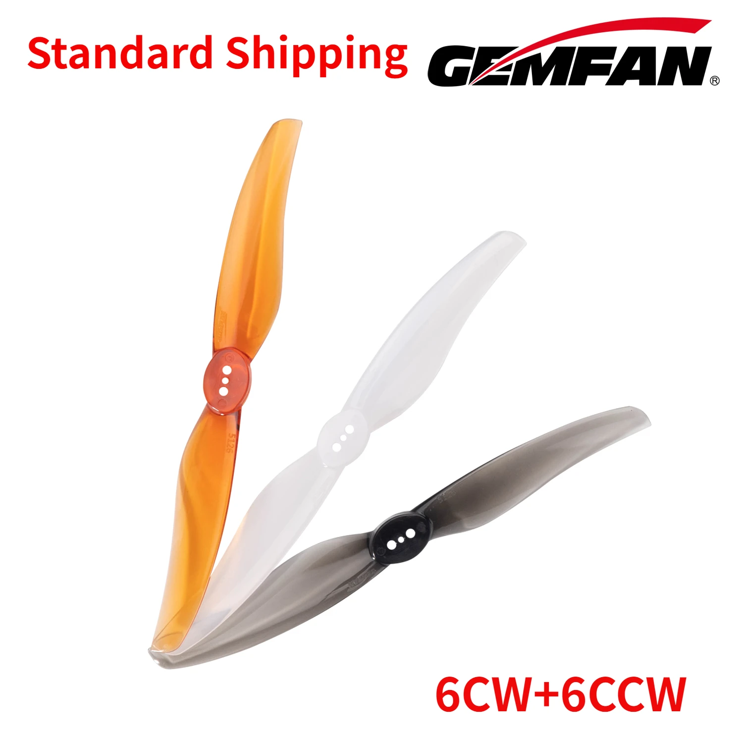 6 Paia (6Cw + 6Ccw) Gemfan Lr5126 5.1 X2.6 2-Blade Pc Elica T-Mount 1.5Mm Per Fpv Freestyle 5 Pollici Mini Drone A Lungo Raggio