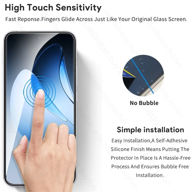 5-Piece HD Crystal Tempered Glass Screen Protector Set for Smartphones - Case Friendly and Durable 9H Hardness