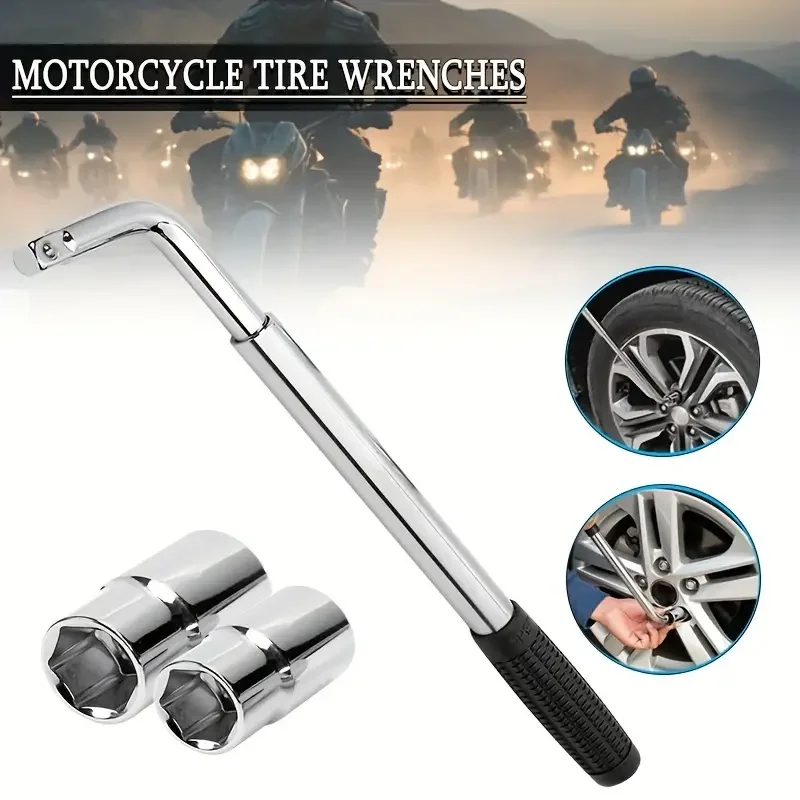 Description Picture 3 of itemUniversal Extendable Car Wheel Brace Wrench Tyre Spanner Double Ended Sockets Nut 17/19 21/23mm Set Chrome For Car Van Truck