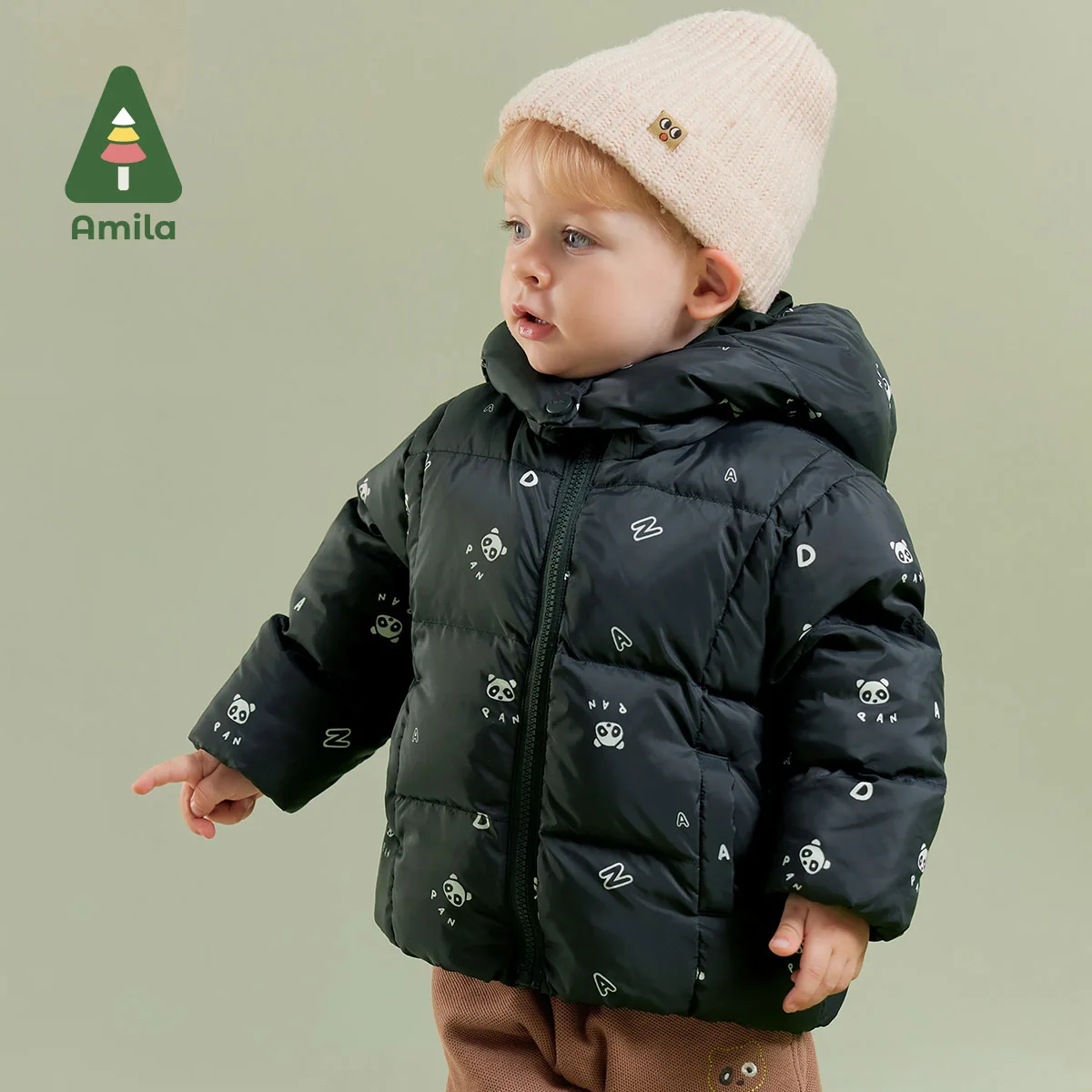 Amila Baby Boy Down Jacket Winter New Multicolour Slight waterproofing antifouling Oil proof Hooded Baby Clothing