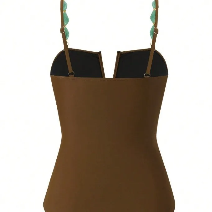 2026 New Fashion One-Piece Swimsuit Slimming Cover-Up Women's Swimming Costume Beach Dress Set High Elasticity No Sleeve - 4