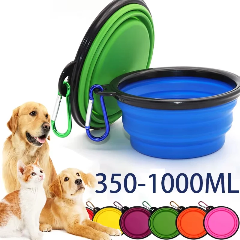 Folding Portable Silicone Dog Feeder Bowl 2 In 1 Pet Dispenser Outdoor Travel Dog Cat with Carabiner Bottle Food Water Container Folding Portable Silicone Dog Feeder Bowl 2 In 1 Pet Dispenser Outdoor Travel Dog Cat with Carabiner Bottle Food Water Container